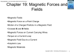 Chapter 19: Magnetic Forces and Fields