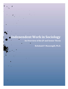 Independent Work in Sociology
