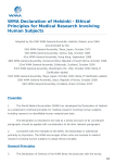 WMA Declaration of Helsinki - Ethical Principles for Medical