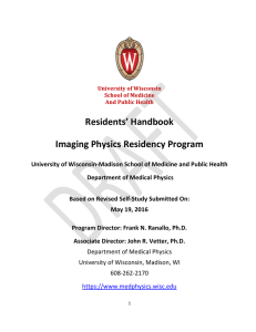 Residents` Handbook Imaging Physics Residency Program