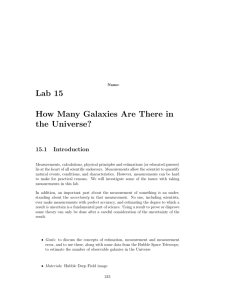 Lab 15 How Many Galaxies Are There in the