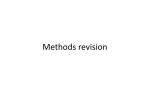 Methods revision