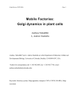 Mobile Factories: Golgi dynamics in plant cells
