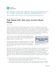 High-Speed ADC Sets Input Common-Mode Range