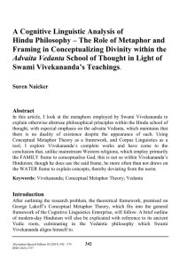 A Cognitive Linguistic Analysis of Hindu Philosophy