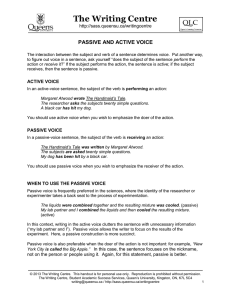 Active and Passive Voice - Student Academic Success Services