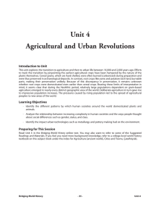 Unit 4 Agricultural and Urban Revolutions