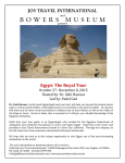 JOY TRAVEL INTERNATIONAL Egypt: The Royal Tour