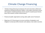 Climate Change Finance and the Role of the Private Sector