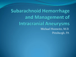 Subarachnoid Hemorrhage and Management of Intracranial