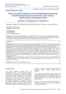 Effect of perinatal asphyxia on thyroid stimulating hormone and