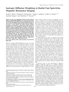 Isotropic diffusion weighting in radial fast spin