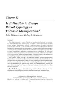 Chapter 12 Is It Possible to Escape Racial Typology in Forensic