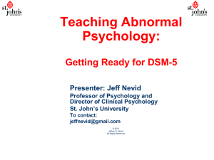 Changes from DSM-IV-TR to DSM-5