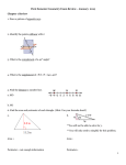 First Semester Geometry Exam Review – January 2015 Chapter 1