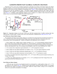 LESSONS FROM PAST GLOBAL CLIMATE CHANGES