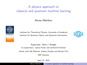 A physics approach to classical and quantum machine learning