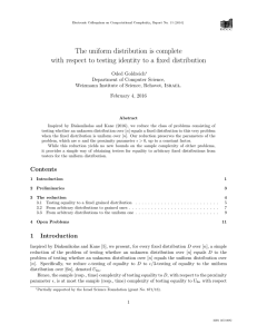 The uniform distribution is complete with respect to testing identity to