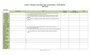 Grade 9 Curriculum Map: Social Studies/World History