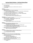 Light and Optical Systems – Unit Exam Review Sheet