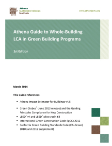 2014. Athena Guide To Whole-Building LCA In Green Building