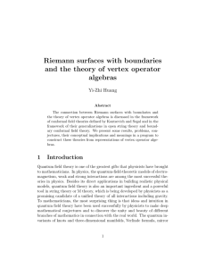 Riemann surfaces with boundaries and the theory of vertex operator