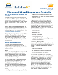 Vitamin and Mineral Supplements for Adults