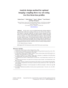 Analytic design method for optimal imaging: coupling three ray sets