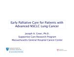 Early Palliative Care for Patients with Advanced NSCLC Lung Cancer