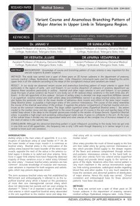 Variant Course and Anamolous Branching Pattern of Major Ateries