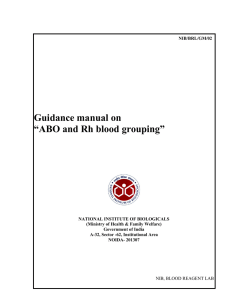 Guidance manual on “ABO and Rh blood grouping”