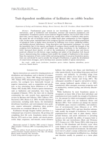 Trait-dependent modification of facilitation on cobble