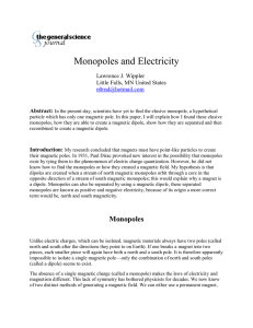 Monopoles and Electricity