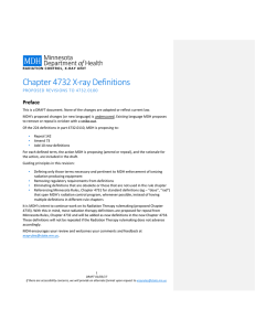 Chapter 4732 X-ray Definitions: Proposed Revisions to 4732.0110