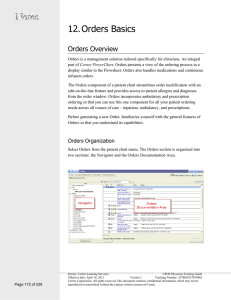 12. Orders Basics - Cabell Huntington Hospital