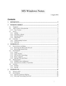 MS Windows Notes