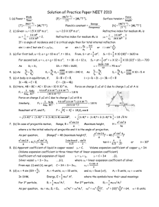 Solution of Practice Paper NEET 1020