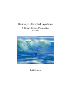 Ordinary Differential Equations: A Linear Algebra