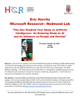 Eric Horvitz Microsoft Research—Redmond Lab