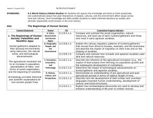 By the End of Grade 8 The Beginnings of Human Society Content