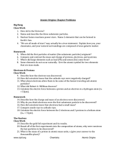 Atomic Origins: Chapter Problems Big Bang Class Work 1. How old