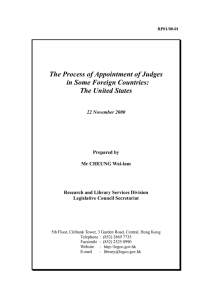 The Process of Appointment of Judges in Some Foreign Countries