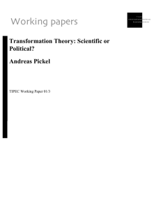 Andreas Pickel, Transformation Theory: Scientific or Political?