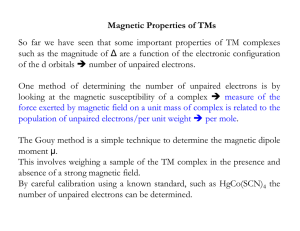 Magnetic Properties of TMs So far we have seen that some