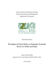 The Impact of Fiscal Policy on Particular Economic Sectors in Turkey