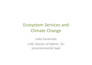 Ecosystem Services and Climate Change