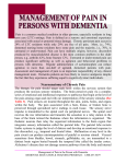 management of pain in persons with dementia