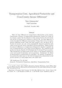 Transportation Costs, Agricultural Productivity and Cross
