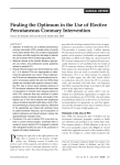 Finding the Optimum in the Use of Elective Percutaneous Coronary