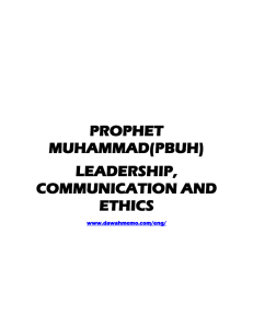 Prophet Muhammad`s Patterns of Communication as a World Leader